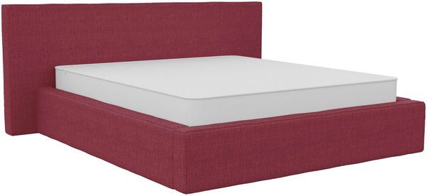 Bett Orion - Samtstoff - bordeaux - 140x200 cm