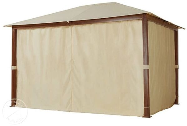 TOOLPORT 4 Seitenteile für Gartenpavillon Forest Premium 3x4 m - Polyester ca. 180 g/m² - mit Reißverschluss - champagner
