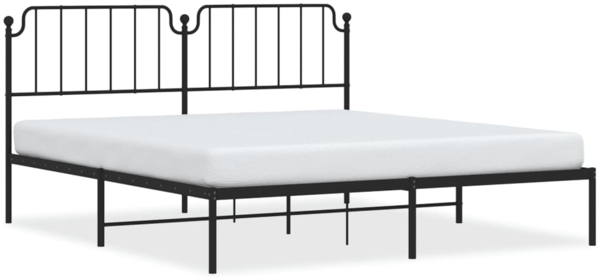 vidaXL Bettgestell mit Kopfteil Metall Schwarz 183x213 cm 373892