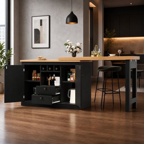 REDOM Bartisch Ausziehbarer Bartisch (mit 360° Drehfunktion, Stauraum & 120–180 cm Verlängerung, 1-St, 120-180 cm)