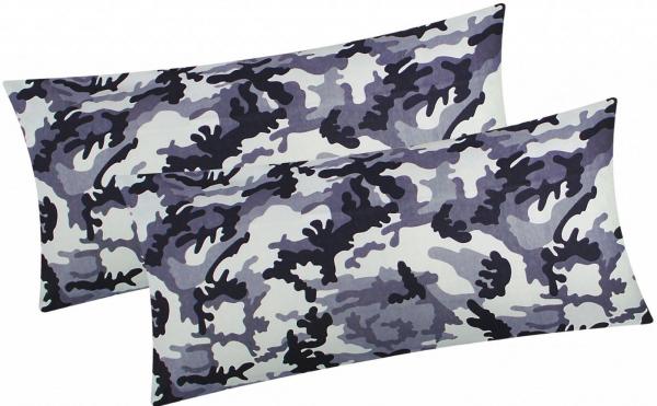 Heubergshop Kissenbezug, (2 Stück), 2er Set 40x80cm - Camouflage Tarnmuster 100% Baumwolle (KY-200-3)