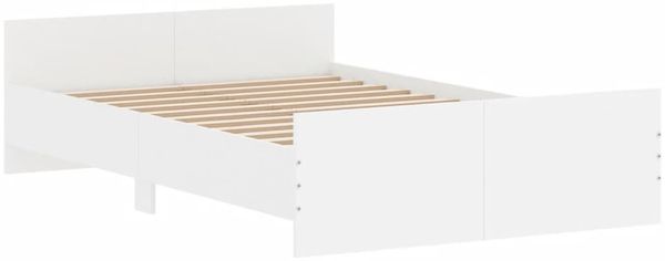 vidaXL Bettgestell mit Kopf- und Fußteil Weiß 120x200 cm 3203740 Bild 4
