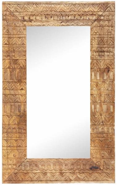 vidaXL Handgeschnitzter Spiegel 80x50x2,5 cm Massivholz Mango 321648