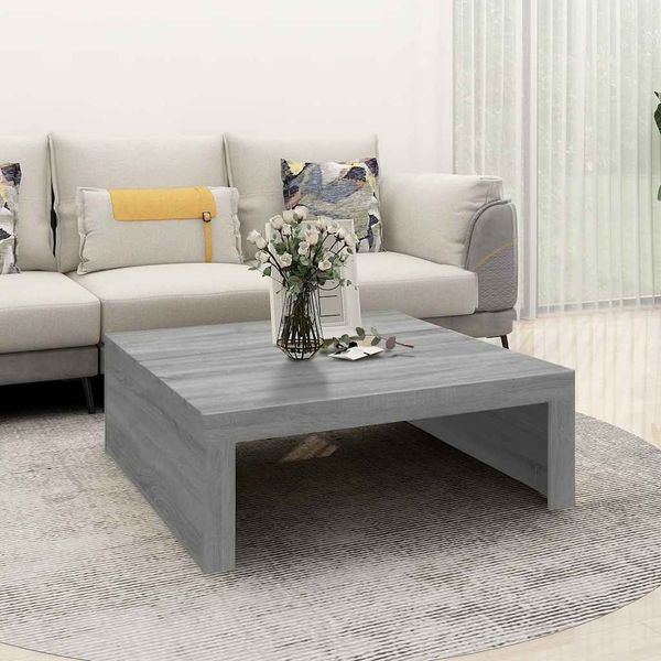 Couchtisch Grau Sonoma 100 x 100 x 35 cm Holzwerkstoff [815997]