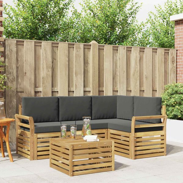 vidaXL Outdoor-Sofagarnitur 5 pcs Weiß und Anthrazit 59 x 59 x 37 cm 3391797
