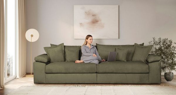 OTTO home Big-Sofa Soft&Cosy XXL, B: 303 cm - OTTO. Verlässliche Qualität, Mega-Sofa, Cord oder Chenille-Struktur, mit Federkern & 4 Zierkissen
