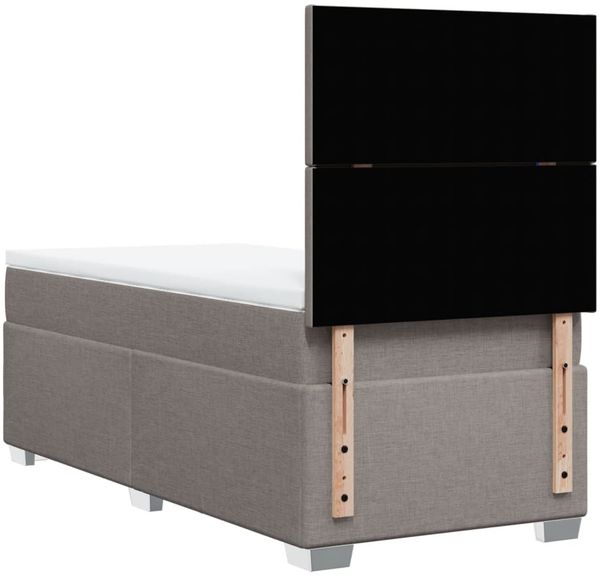 vidaXL Boxspringbett mit Matratze Taupe 90x200 cm Stoff 3292668 Bild 12