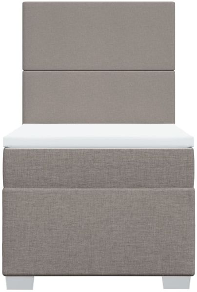 vidaXL Boxspringbett mit Matratze Taupe 90x200 cm Stoff 3292668 Bild 6