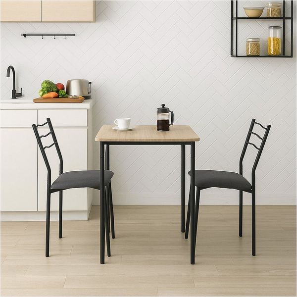 HTI-Living Küchentisch Tischgruppe Thora 3-teilig (Set, 3-St, 1 Tisch, 2 Stühle)