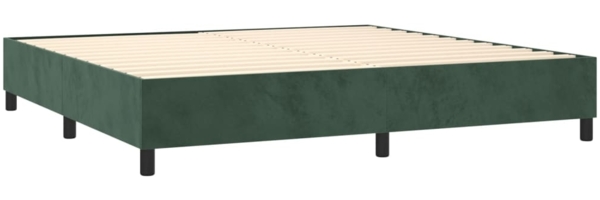 vidaXL Boxspringbett mit Matratze & LED Samt Dunkelgrün 200x200 cm, Härtegrad: H2 [3136026] Bild 4