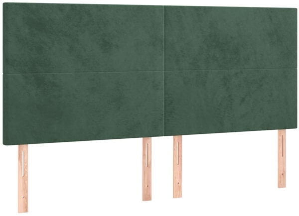 vidaXL Boxspringbett mit Matratze & LED Samt Dunkelgrün 200x200 cm, Härtegrad: H2 [3136026] Bild 6