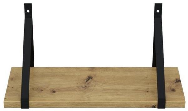 AKKE Wandregal, Hängeregal GINO modern mit schwarzen Befestigungen 2mm PVC LOFT