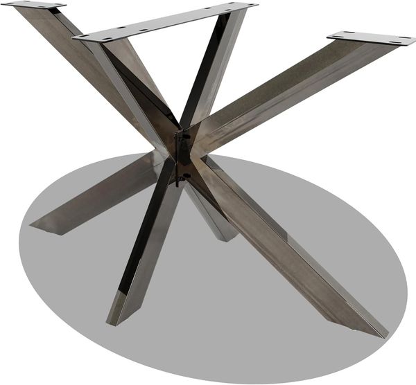 Tischgestell Metall KRYT Schwarz glänzend inkl. Schrauben + Bodenschoner Tischbein Tischkufe Tischgestell für Holztisch Esstisch Schreibtisch Sitzbank 71x120x68cm