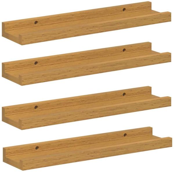 4 Stk. Wandregale, Hängeregale mit Regal Beige 40 x 9 x 3 cm Holzwerkstoff de6194