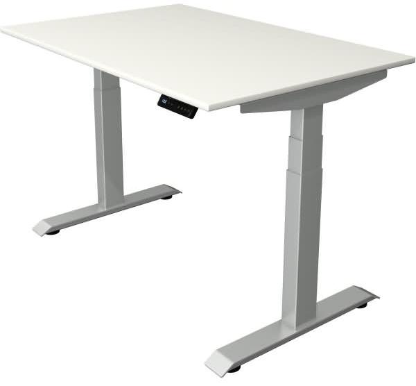 Kerkmann Schreibtisch Sitz-Stehtisch Move 4 silber 120x80x64-129cm elektr. höhenverstellbar weiß