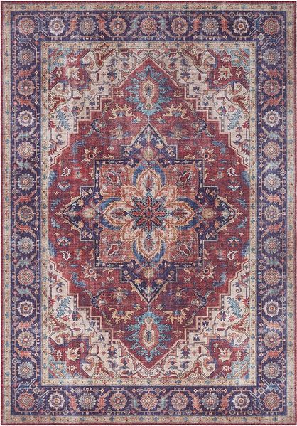 Vintage Teppich Anthea Pflaumenrot - 80x150x0,5cm