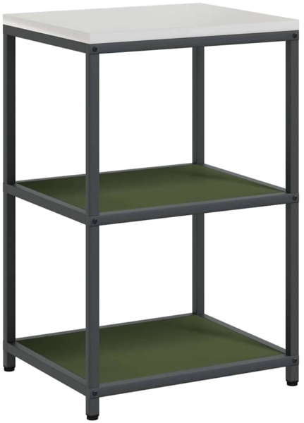 vidaXL Küchenlageregal mit Regal mit Speicher Olivgrün Stahl 874964 Bild 1