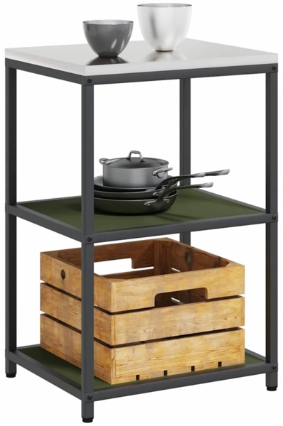 vidaXL Küchenlageregal mit Regal mit Speicher Olivgrün Stahl 874964 Bild 2