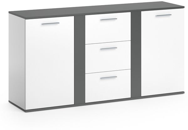 Kommode Novelli Anthrazit 40 x 80 cm mit Schubladen Vicco
