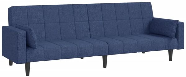 vidaXL Schlafsofa 2-Sitzer mit 2 Kissen, Stoff blau, 84,5 x 220 x 69 cm Bild 2