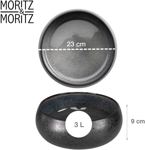 Moritz & Moritz SOLID Servierschale, Anthrazit, 14 x 28 x 28 cm Bild 2