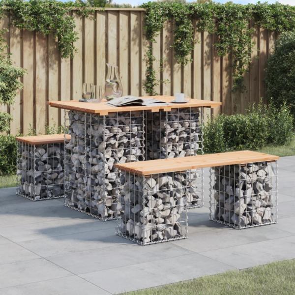 vidaXL Gartenbank aus Gabionen 100x70x72 cm Massivholz Kiefer 834365