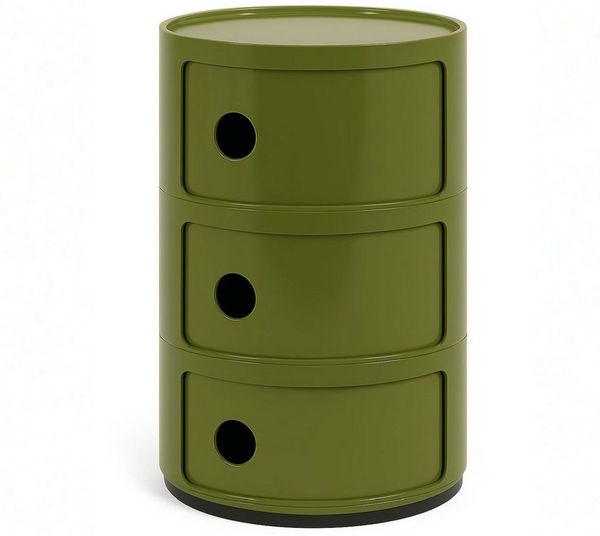 Kartell Componibili, 3 Elements, Grün, Runde Basis