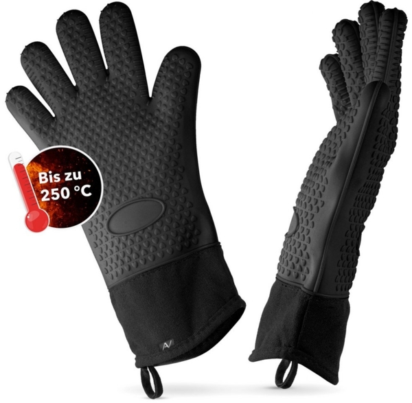 AVANA Topfhandschuhe Silikon Ofenhandschuhe Hitzebeständige Kochhandschuhe Handschuhe, Anti-Rutsch, weiches Baumwoll-Innenfutter, bis 250°C