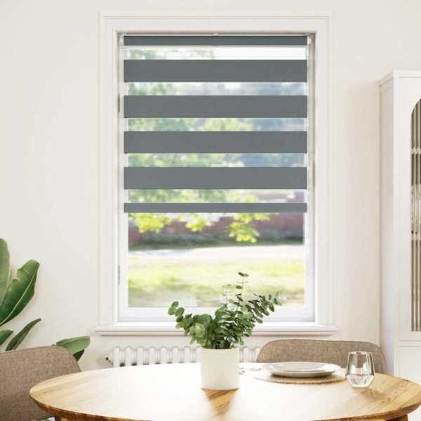 vidaXL Zebrarollo Dunkelgrau 80x150 cm Stoffbreite 75,9 cm Polyester 4014127 Bild 1