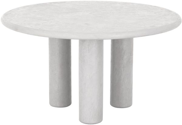 Esstisch Clio rund aus Mortex, moderner Stil, hellgrau Chalk, für 4 Personen, Ø 140 cm