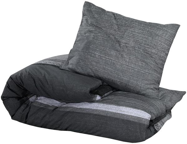 vidaXL Bettwäsche-Set, Baumwolle dunkelgrau, 240x220 cm Bild 3