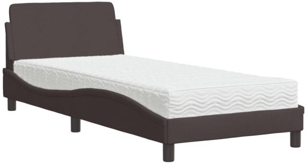 vidaXL Bett mit Matratze "Dover" Dunkelbraun 90x200 cm Stoff 3208327