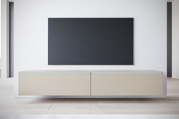 Home affaire Lowboard LOWBOARD VERA, wahlweise mit oder ohne Beleuchtung, Modernes griffloses TV-Board, 180 cm TV-Schrank, stehend und hängend