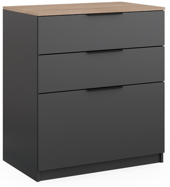 Kommode Betti Anthrazit/Sonoma 50 x 90 cm Vicco