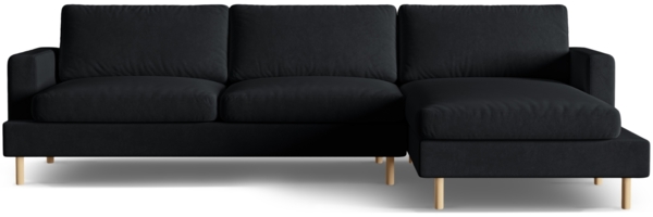 Micadoni Ecksofa Aliya 5-Sitzer Rechts Samt Schwarz