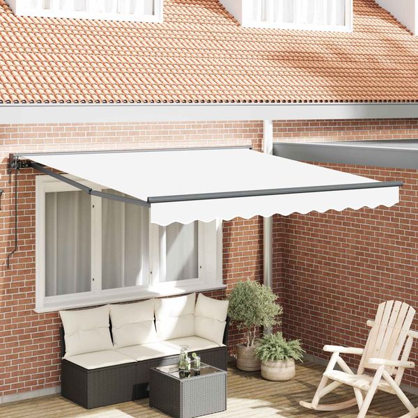 vidaXL Markisenrahmen Weiß 300 x 250 cm Polyester mit PU-Beschichtung 3330086