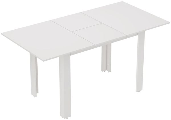 Ausziehbarer Esstisch, 120-160 x 70 cm, verstellbarer Küchentisch für 4-6 Personen, MDF, Hochglanzweiß