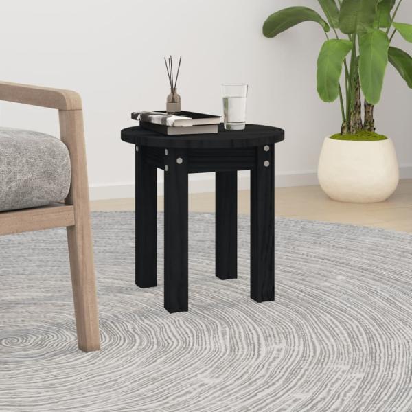 vidaXL Couchtisch Schwarz Ø 35x35 cm Massivholz Kiefer 822341