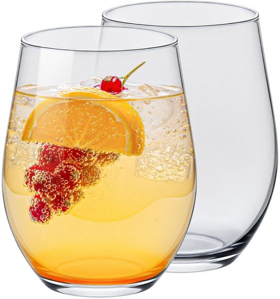 KONZEPT Gläser-Set 4-teilig – 580 ml große Gläser für Wasser, Saft, Wein & Cocktails, 4-tlg, Ergonomische Form, Leicht, Spülmaschinenfest, Stabil, Transparent