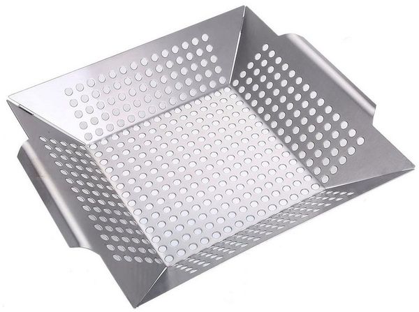 Praknu Grillschale Grillkorb Grillschale für Gemüse 30 x 35 cm, Edelstahl, (1-St), Grillarten