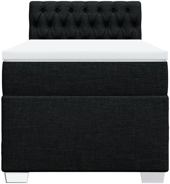 vidaXL Boxspringbett mit Matratze Schwarz 90x200 cm Stoff 3288080 Bild 6
