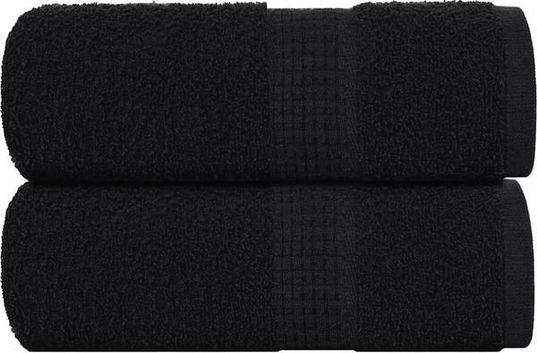 vidaXL Gästetücher FROGN 2 Stk. Schwarz 30x50 cm 360 g/m² 136947