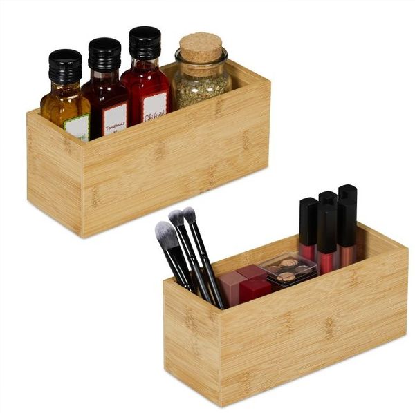 Relaxdays Bambus Aufbewahrungsbox im 2er Set