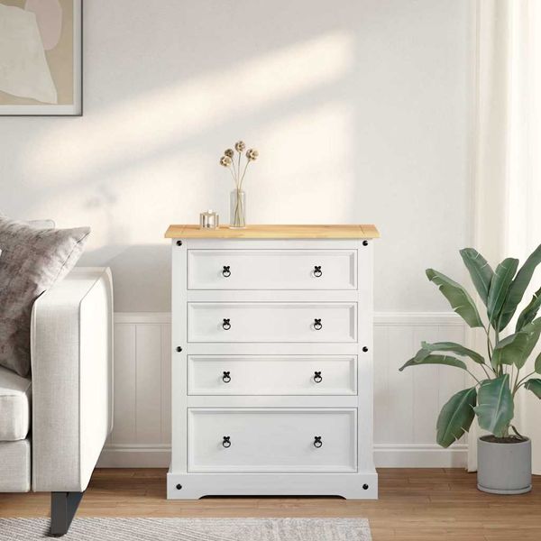 vidaXL Aufbewahrungs-Truhen mit Speicher Corona Weiß 92 x 48 x 114 cm 42021197