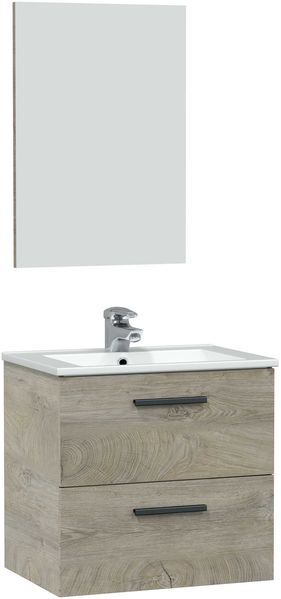 Waschbeckenunterschrank >ARUBA 60< in Alaska-Eiche - 60x57x45 (BxHxT)