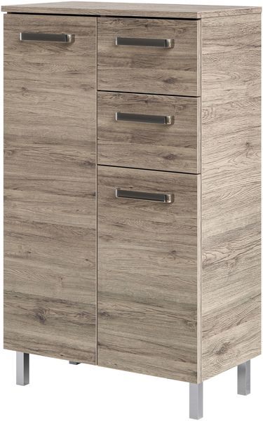 Highboard Oasis / Offenbach, Holzwerkstoff, Metall, Holzfarben, 60 x 101 x 33 cm