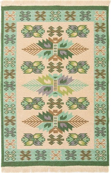 Kelim Teppich - Trendy »Gizeh« 180 x 120 cm - grün