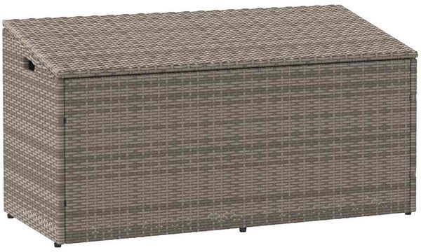 vidaXL Garten-Aufbewahrungsbox Grau 110 x 50 x 58 cm Poly Rattan 4104071