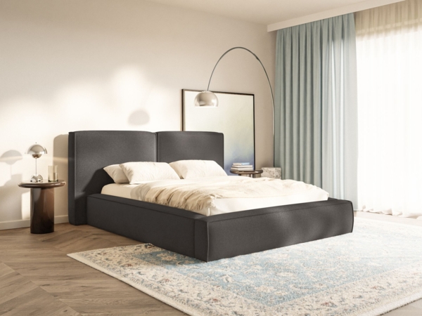 Selsey 'Tilves' Polsterbett 180x200 mit Bettkasten, Lattenrost, Chenille, graphitgrau Bild 3