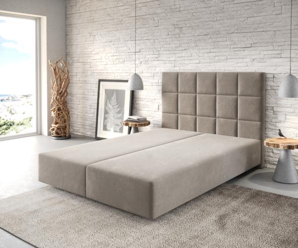 Boxspringgestell Dream-Fine 140x200 cm Mikrofaser Beige